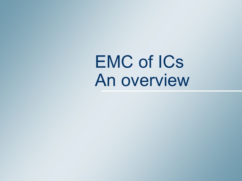 EMC of ICs An overview