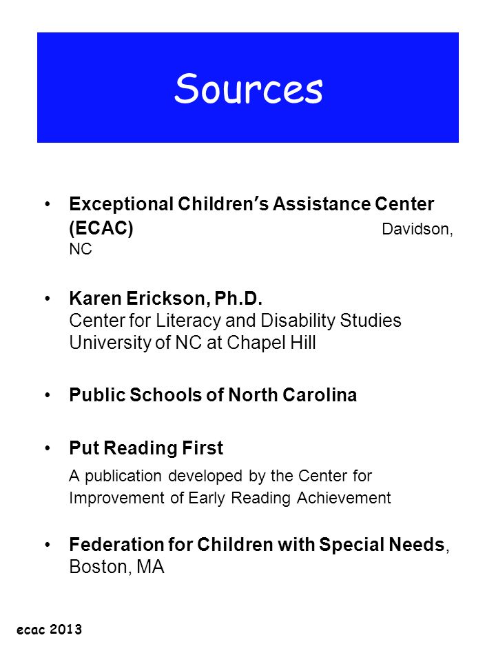 Developmental Delay - Exceptional Children's Assistance Center (ECAC)