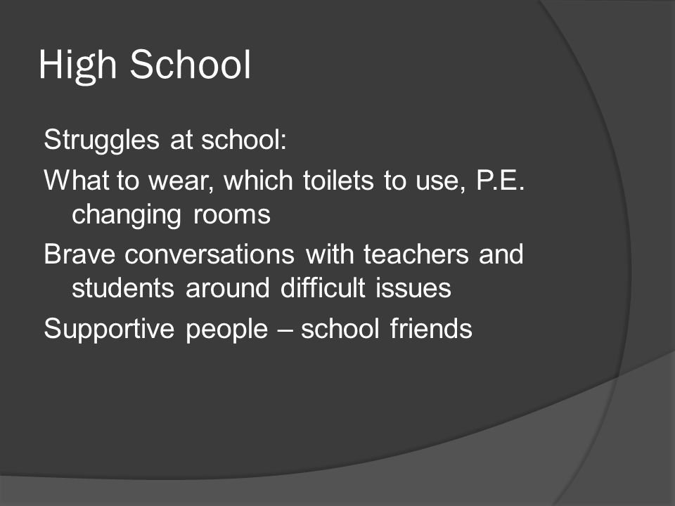 High School Struggles at school: What to wear, which toilets to use, P.E.