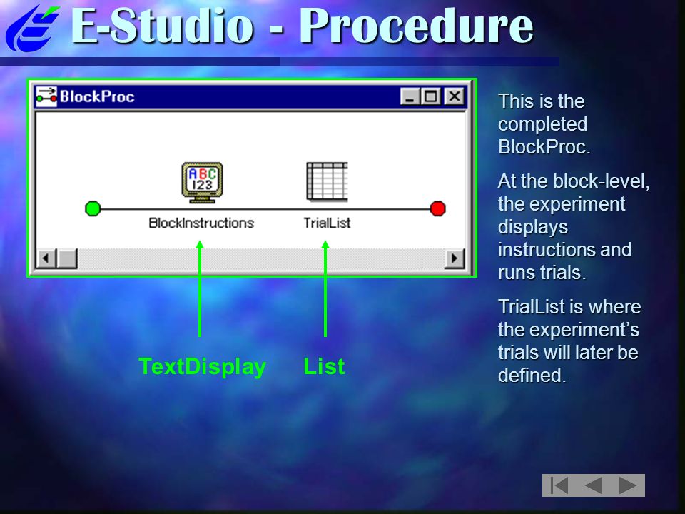E-Studio - Procedure This is the completed BlockProc.