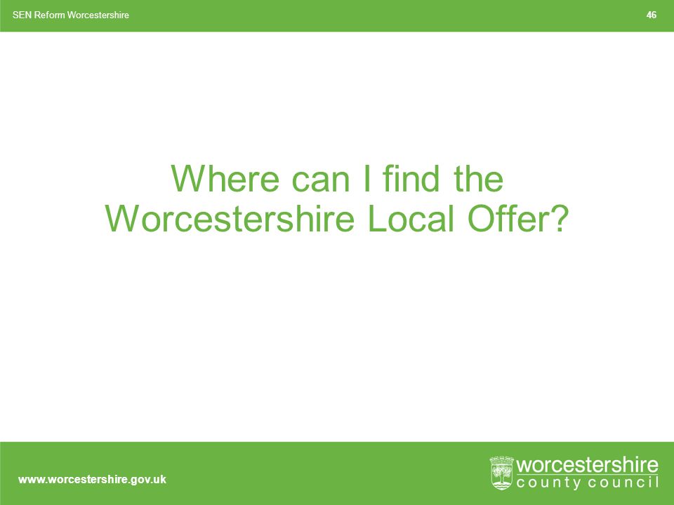 Where can I find the Worcestershire Local Offer.