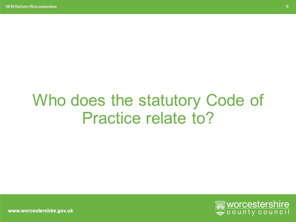 Who does the statutory Code of Practice relate to.