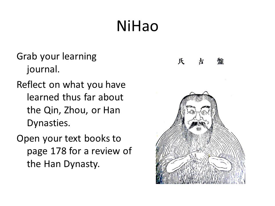 NiHao Grab your learning journal.