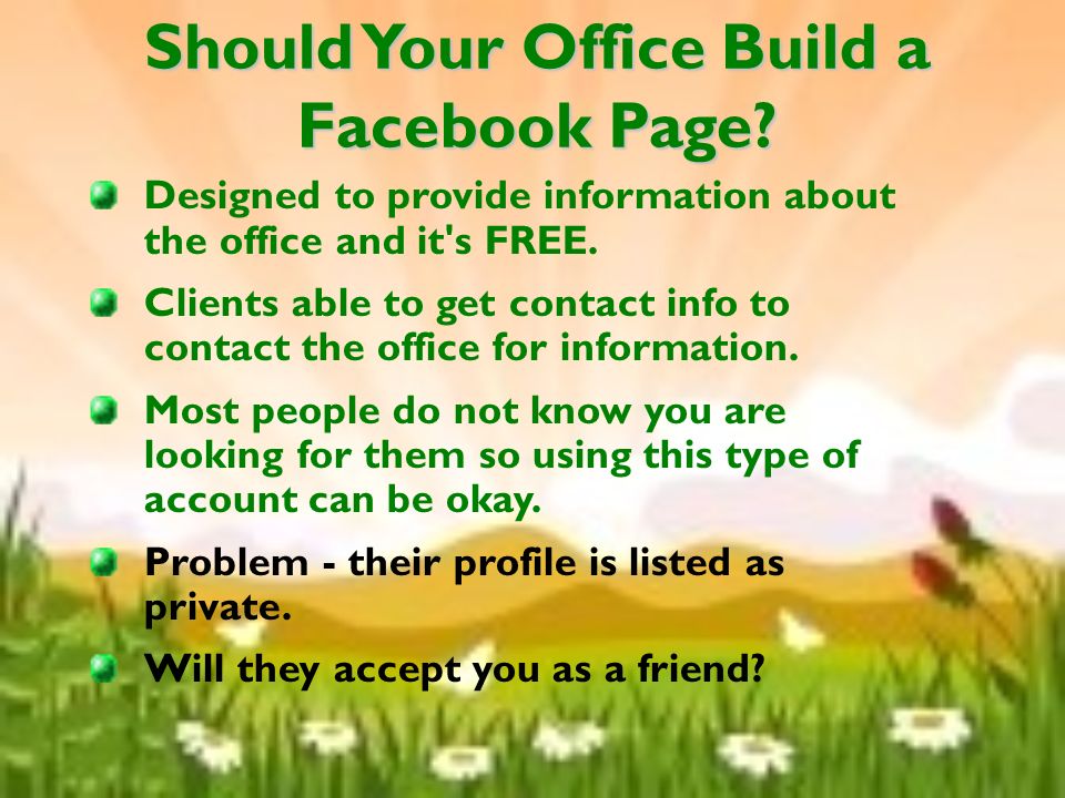 Should Your Office Build a Facebook Page.