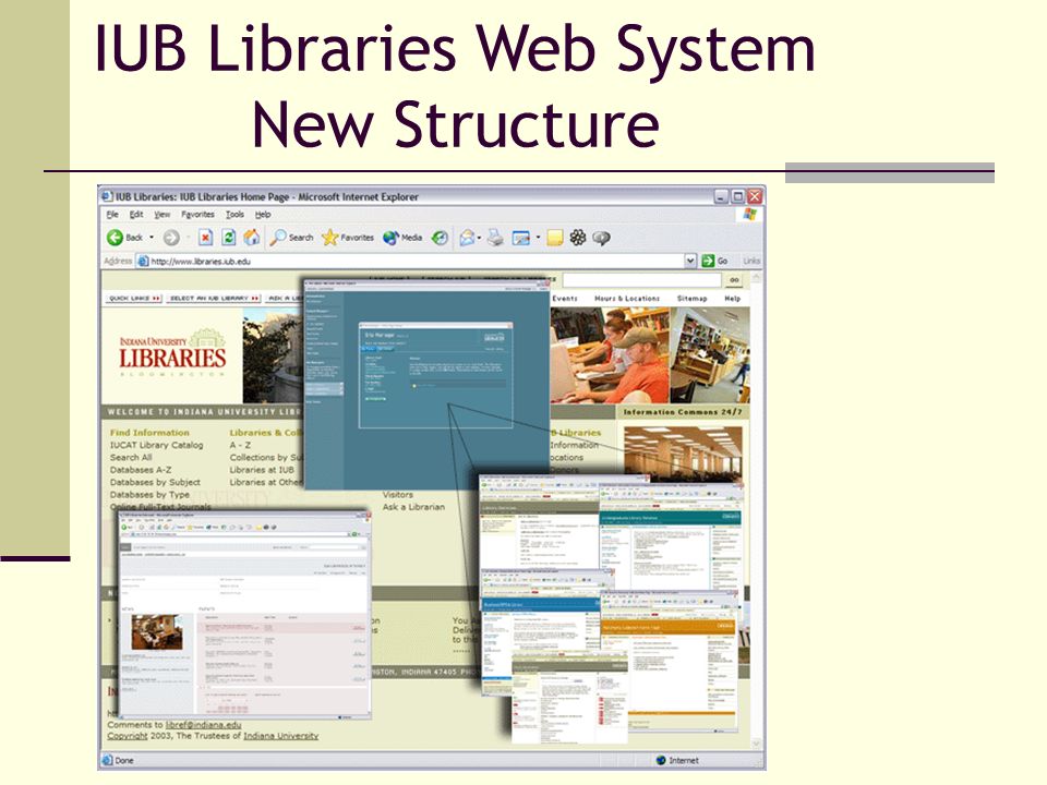 IUB Libraries Web System New Structure