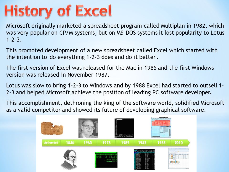 The History of Microsoft Excel - Microsoft