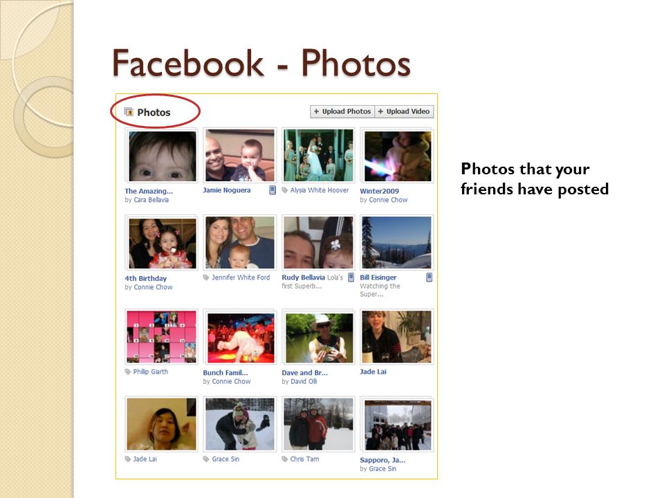 Facebook - Photos Photos that your friends have posted