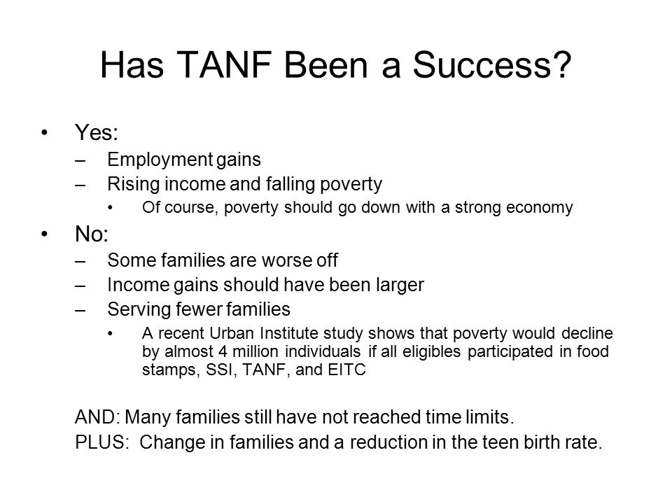 Has TANF Been a Success.
