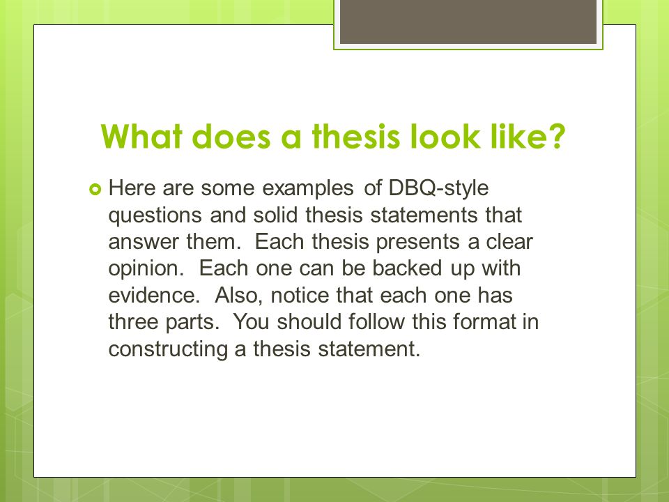 What does a thesis look like.