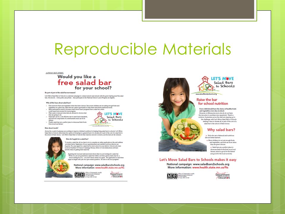 Reproducible Materials