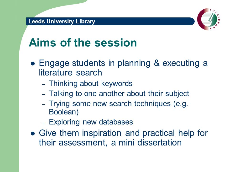 Dissertation structure leeds