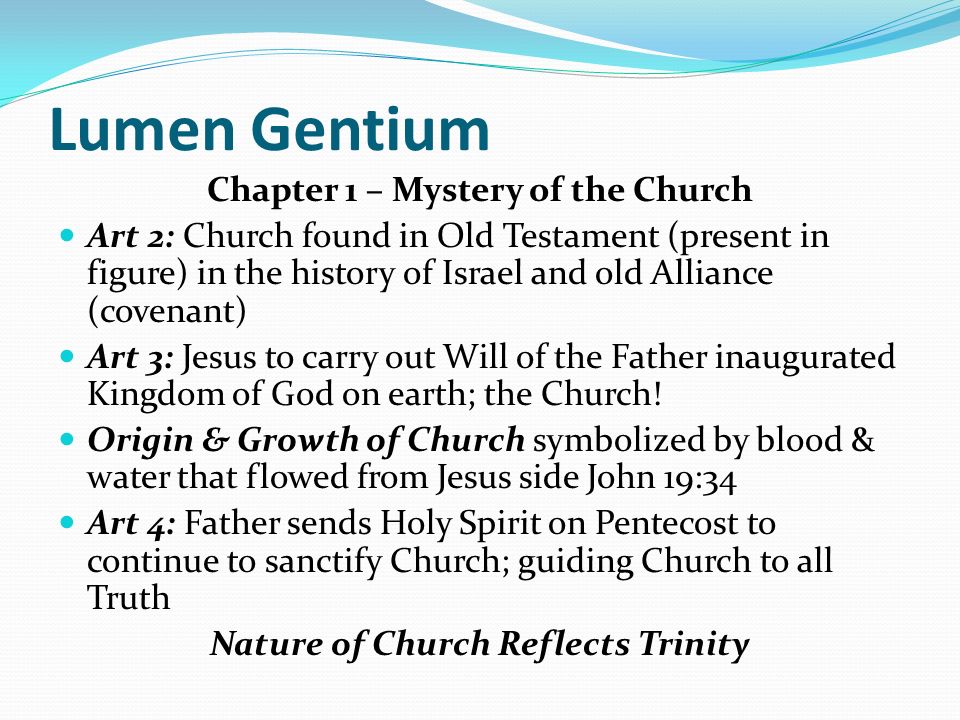 Regulering eksegese Stevenson The Dogmatic Constitution on the Church. Lumen Gentium Why is it important  we know what Church is? Understanding who are the Church & what is the  Church. - ppt download