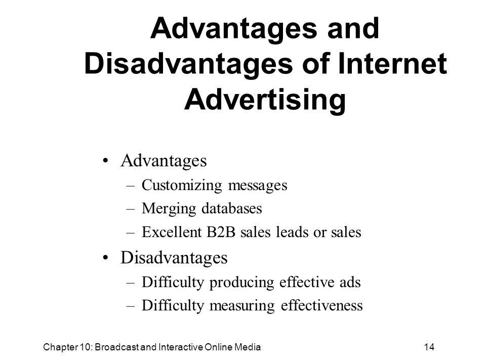 advantages and disadvantages of internet advertising pdf