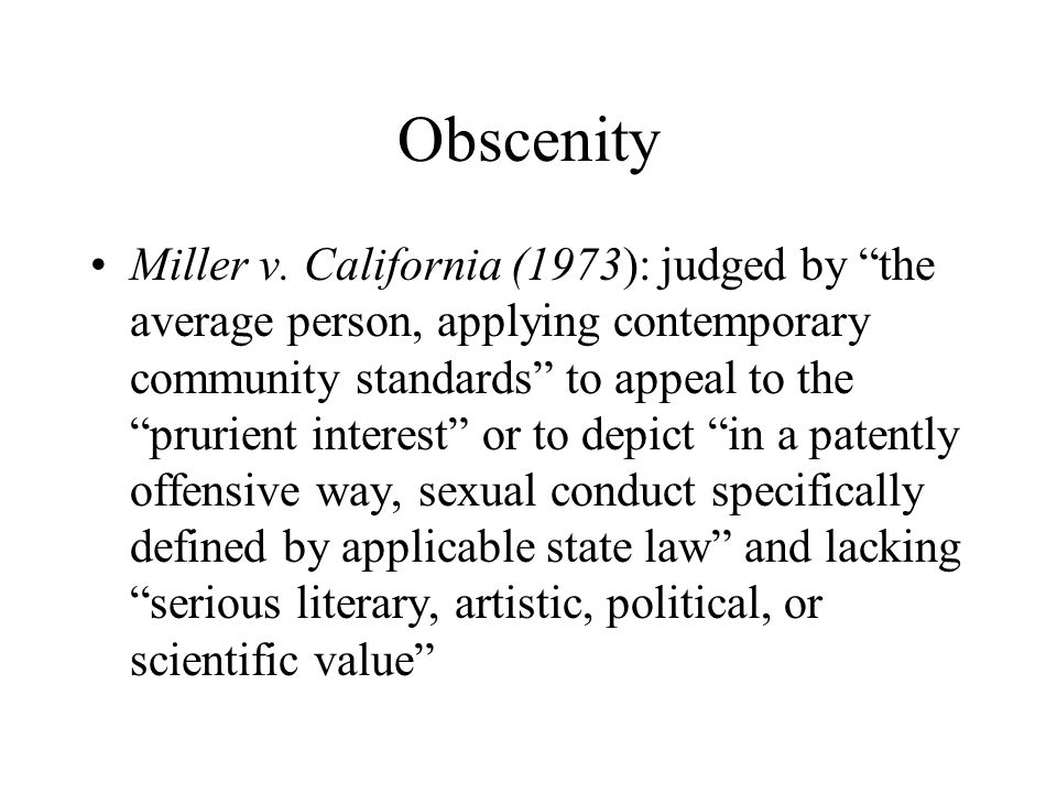 Obscenity Miller v.