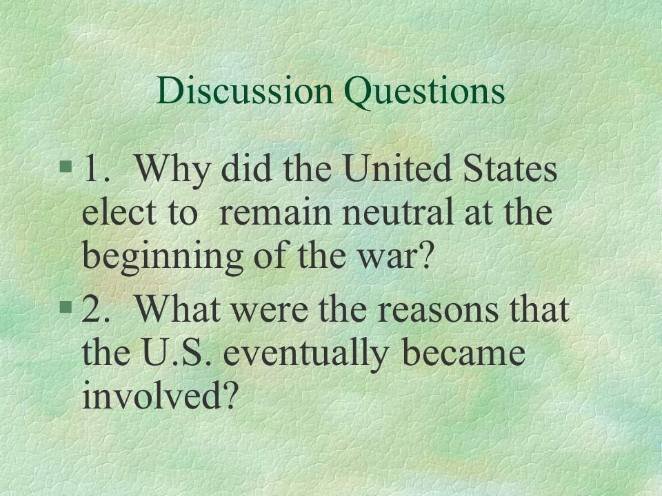 Discussion Questions §1.