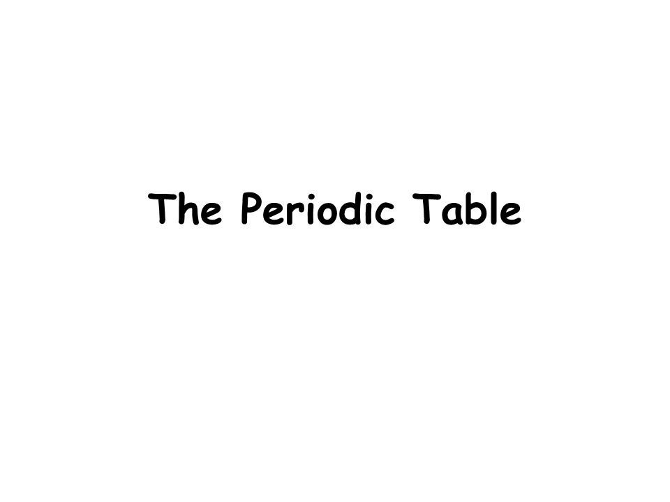 The Periodic Table History Dimitri Mendeleev 1850 S