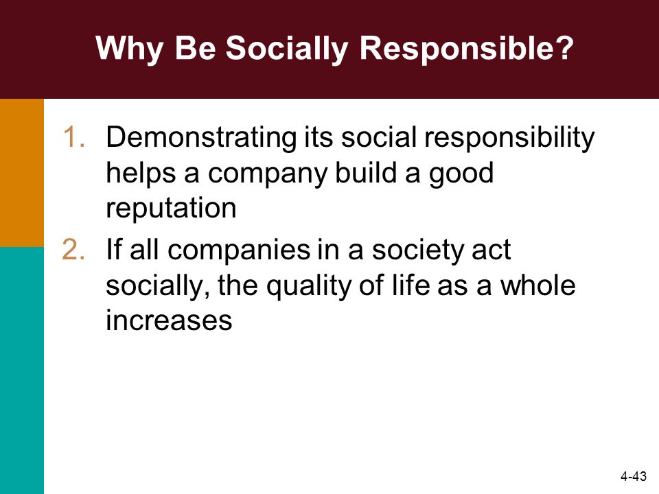 4-43 Why Be Socially Responsible.
