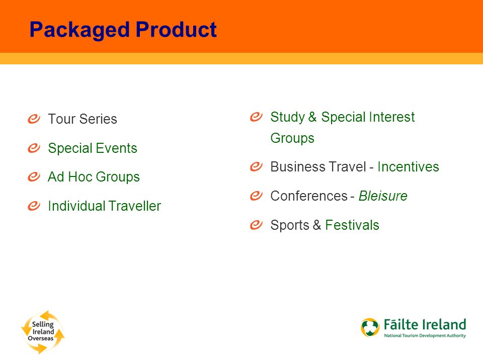 Packaged Product Tour Series Special Events Ad Hoc Groups Individual Traveller Study & Special Interest Groups Business Travel - Incentives Conferences - Bleisure Sports & Festivals