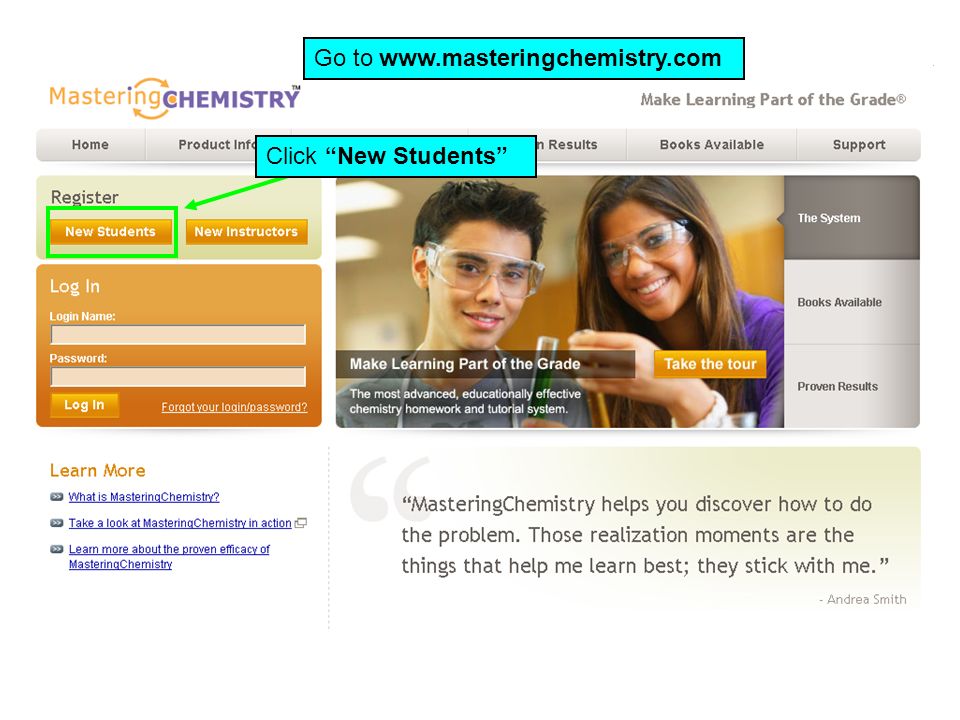 Go to   Click New Students