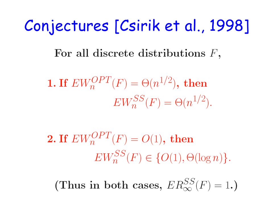 Conjectures [Csirik et al., 1998]