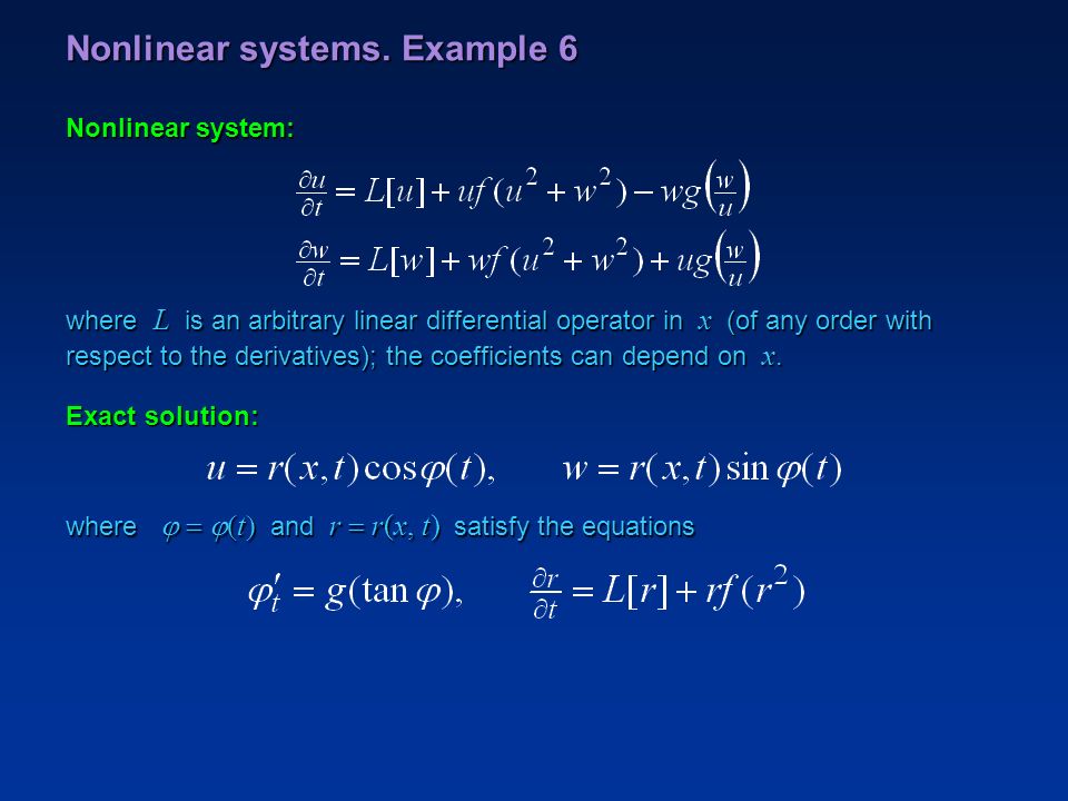 Nonlinear systems.