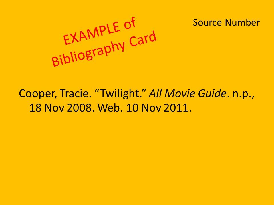 Cooper, Tracie. Twilight. All Movie Guide. n.p., 18 Nov