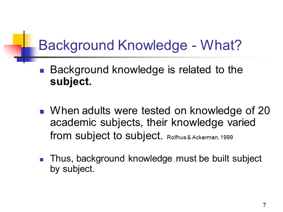 1 Background Knowledge Key to Reading Comprehension and Learning. - ppt  download