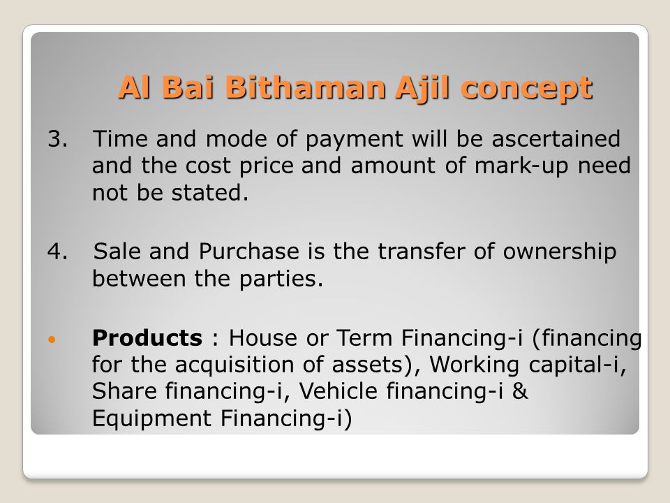 Ib1005 Deposits And Financing Practices Of Islamic Financial Institutions Chapter 6 Al Murabahah Bai Bithaman Ajil Property Financing Compiled By Ppt Download