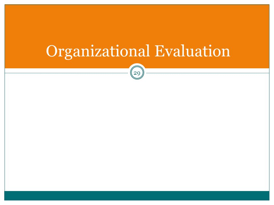 29 Organizational Evaluation