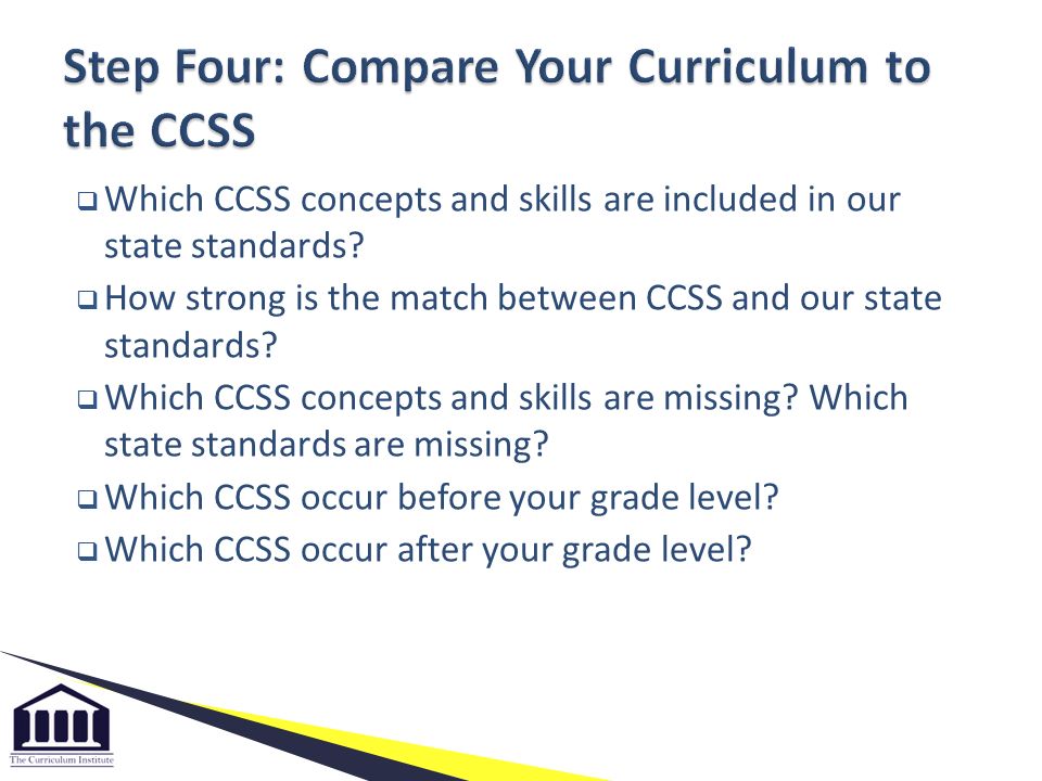  Which CCSS concepts and skills are included in our state standards.