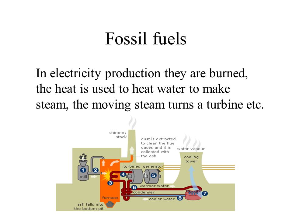 In electricity production they are burned, the heat is used to heat water to make steam, the moving steam turns a turbine etc.