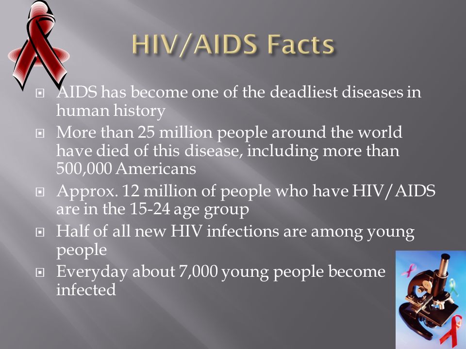  AIDS has become one of the deadliest diseases in human history  More than 25 million people around the world have died of this disease, including more than 500,000 Americans  Approx.