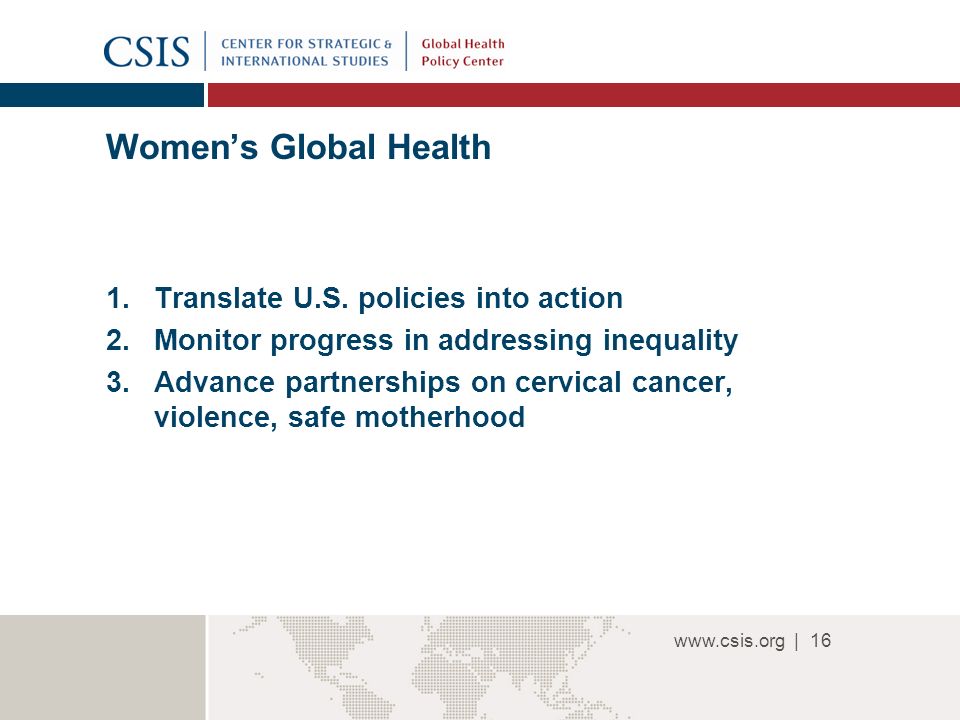 | Women’s Global Health 1.Translate U.S.