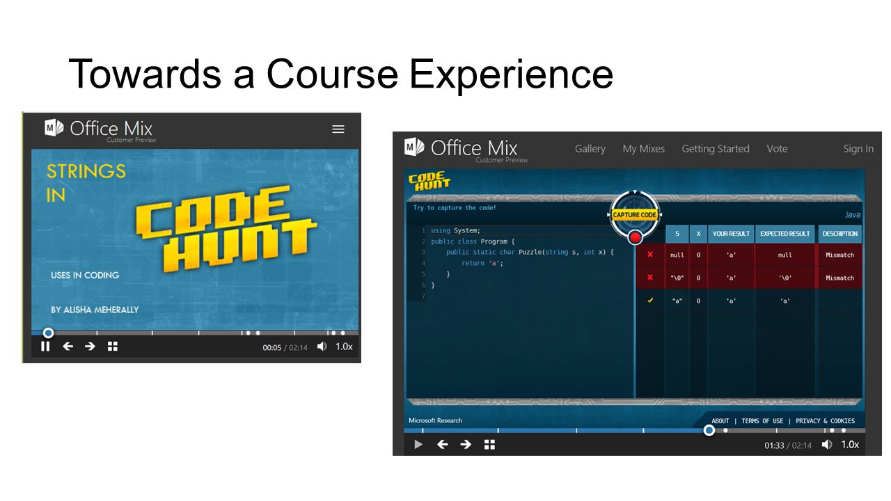 Towards a Course Experience