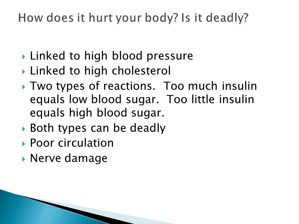  Linked to high blood pressure  Linked to high cholesterol  Two types of reactions.