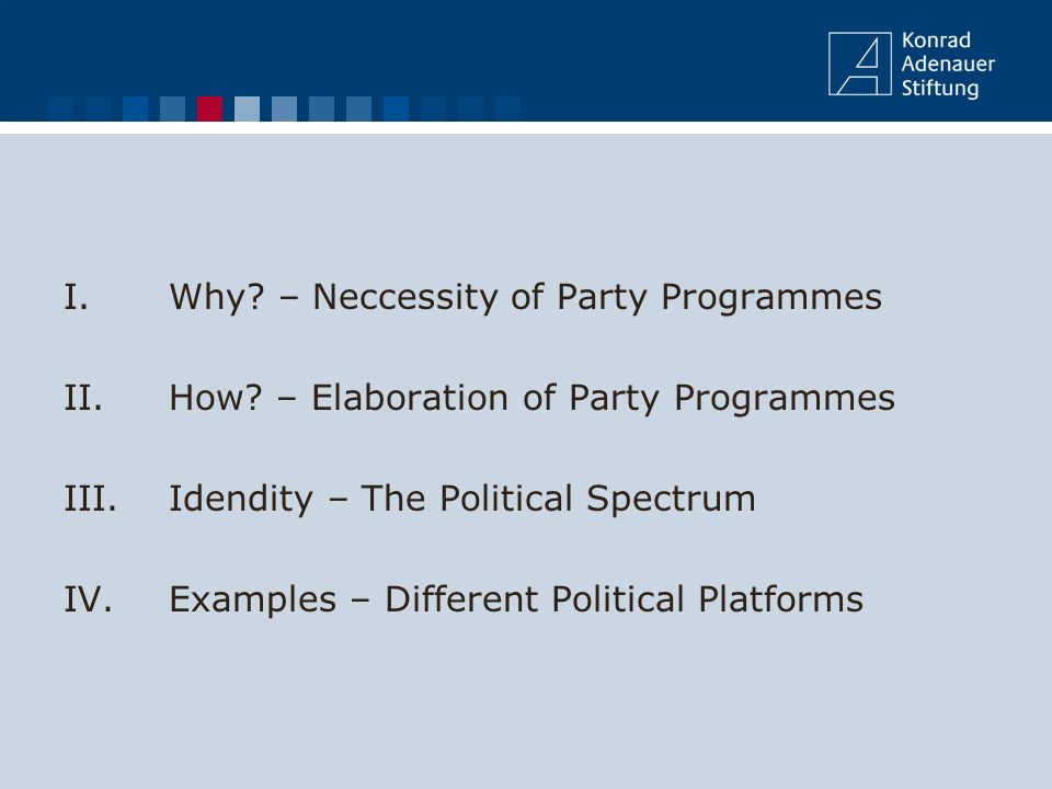 i why neccessity of party programmes ii how elaboration of
