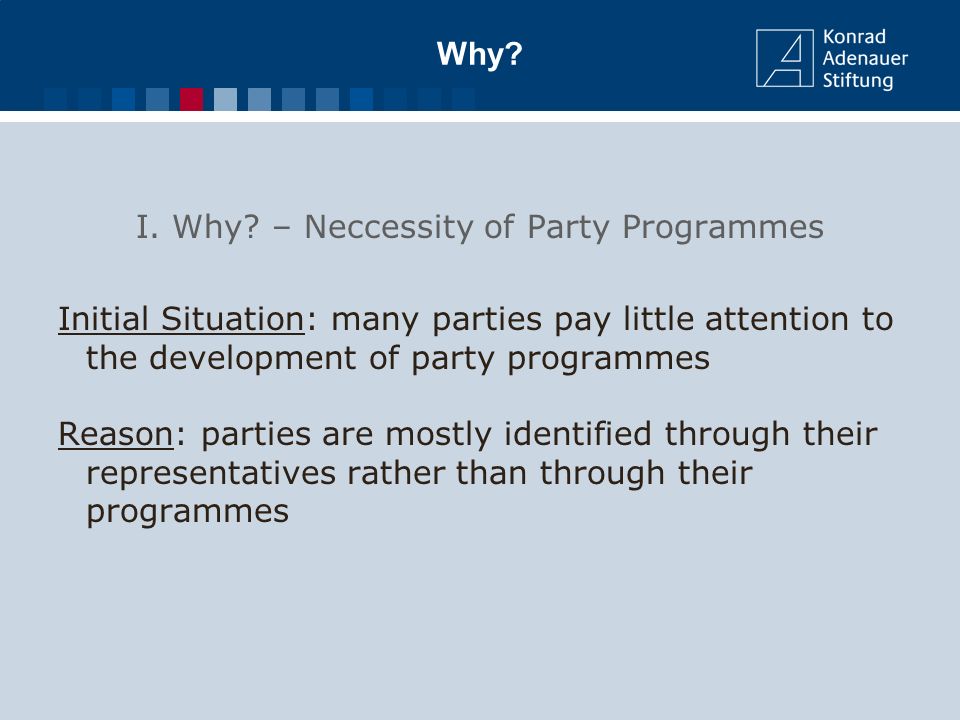 i why neccessity of party programmes ii how elaboration of