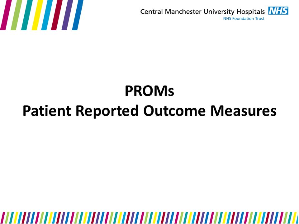 PROMs Patient Reported Outcome Measures