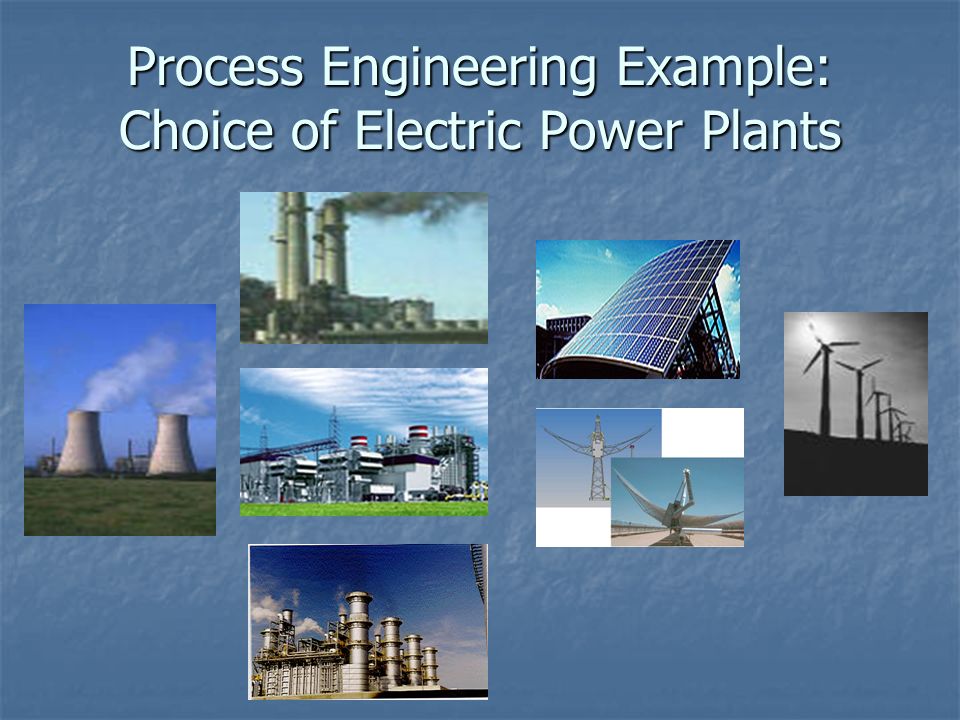 Process Engineering Example: Choice of Electric Power Plants