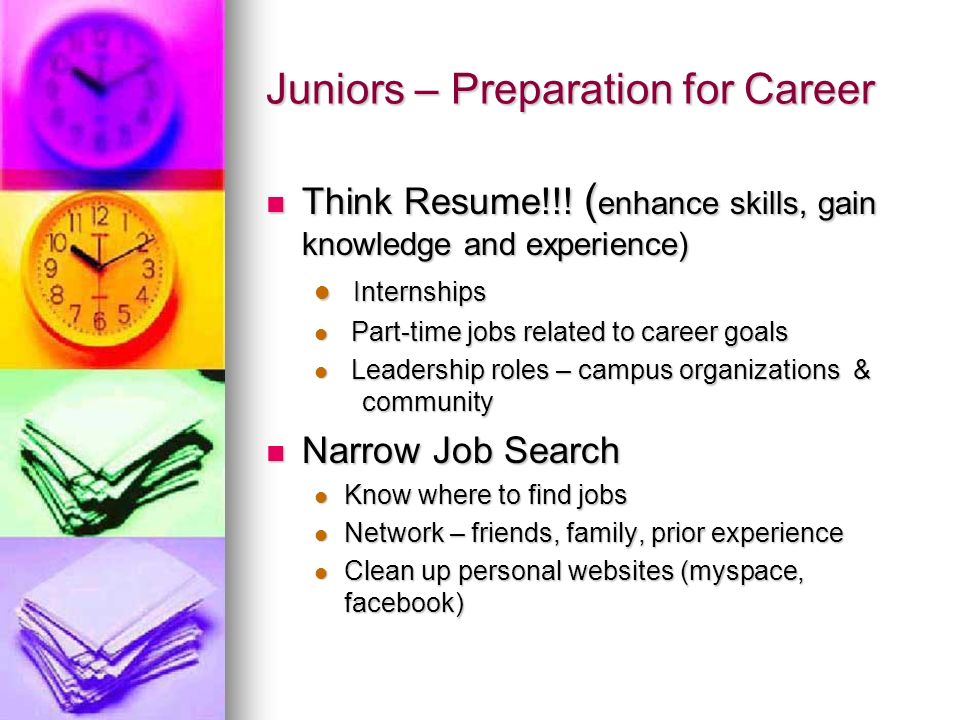 Juniors – Preparation for Career Think Resume!!.