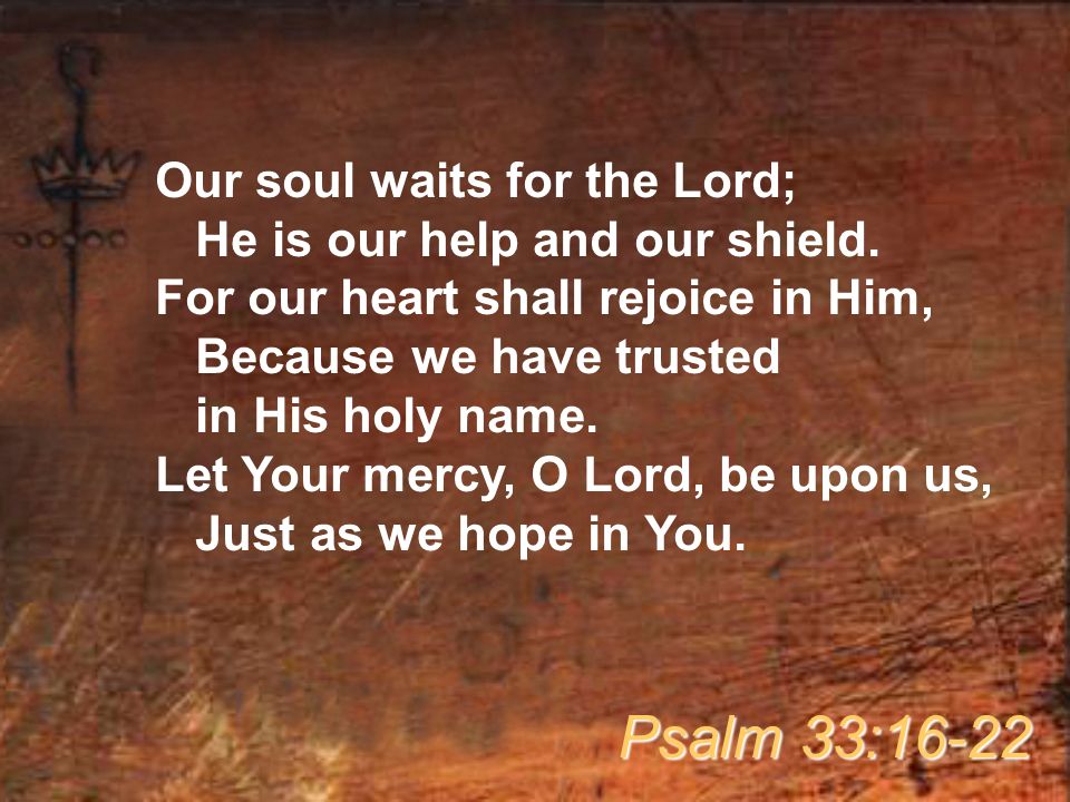 Our soul waits for the Lord; He is our help and our shield.