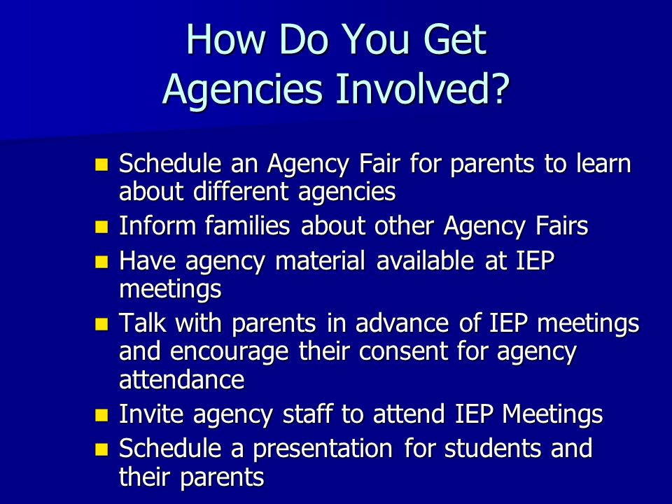 How Do You Get Agencies Involved.