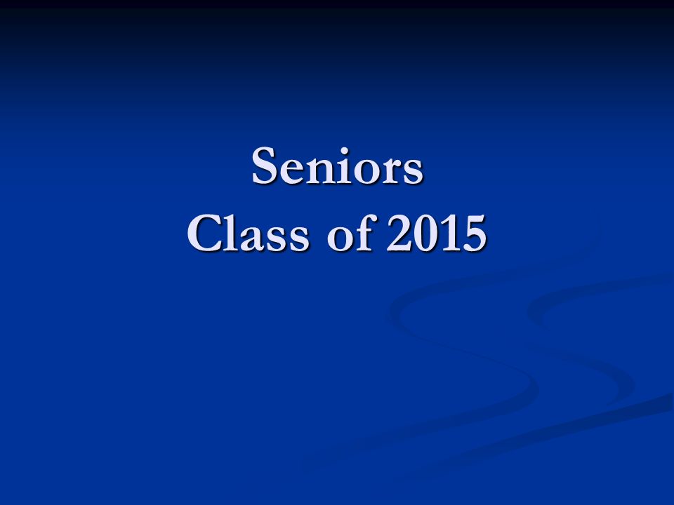 Seniors Class of 2015