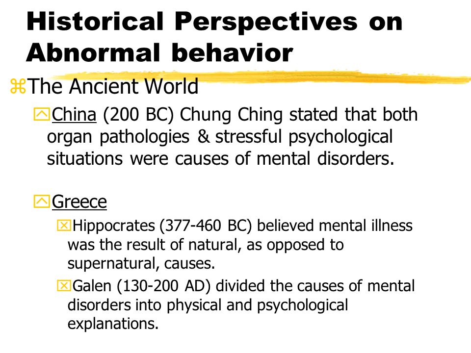 Abnormal Psychology Disorders Chart