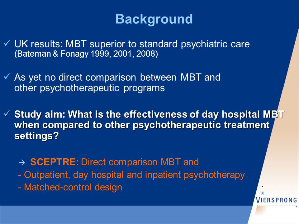 fordelagtige svejsning lever Mentalization-based Treatment for borderline personality disorder: A  summary of the evidence, new evidence & recent developments in different  dosages and. - ppt download