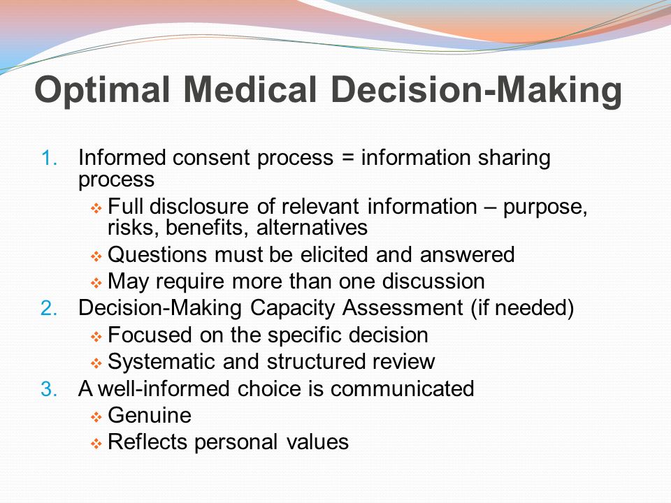 Optimal Medical Decision-Making 1.