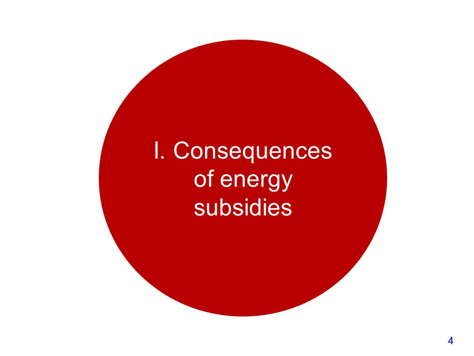 I. Consequences of energy subsidies 4