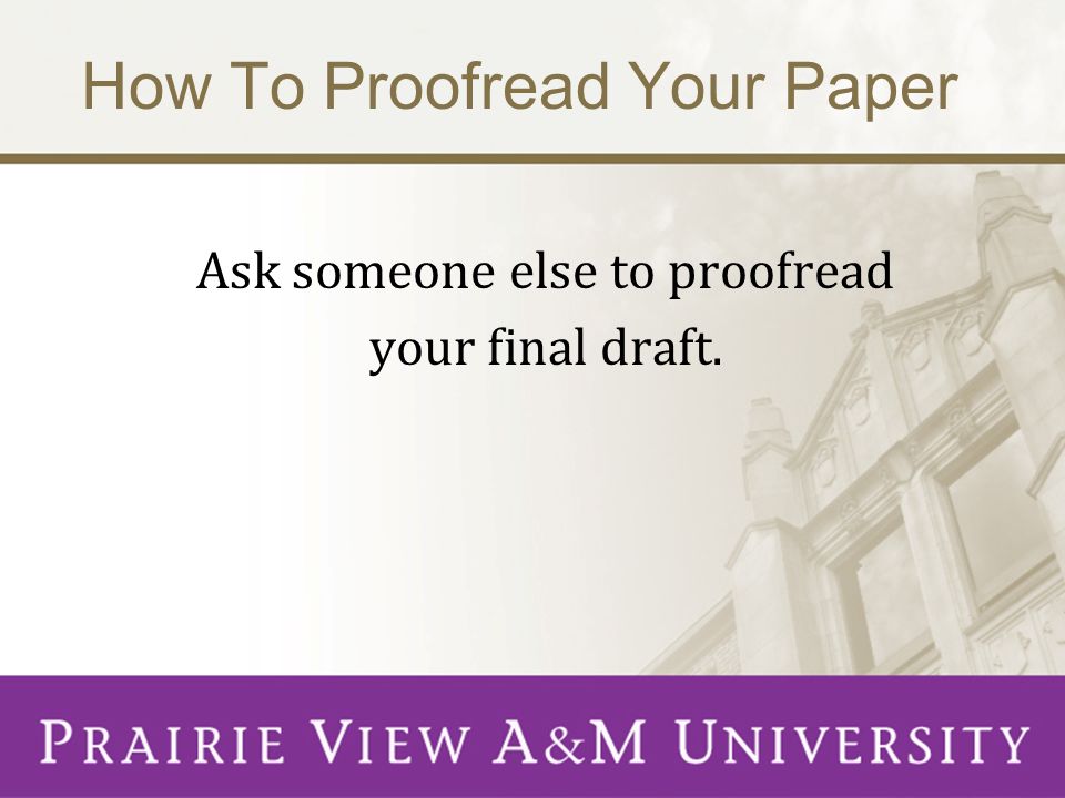 how to proofread someone elses paper