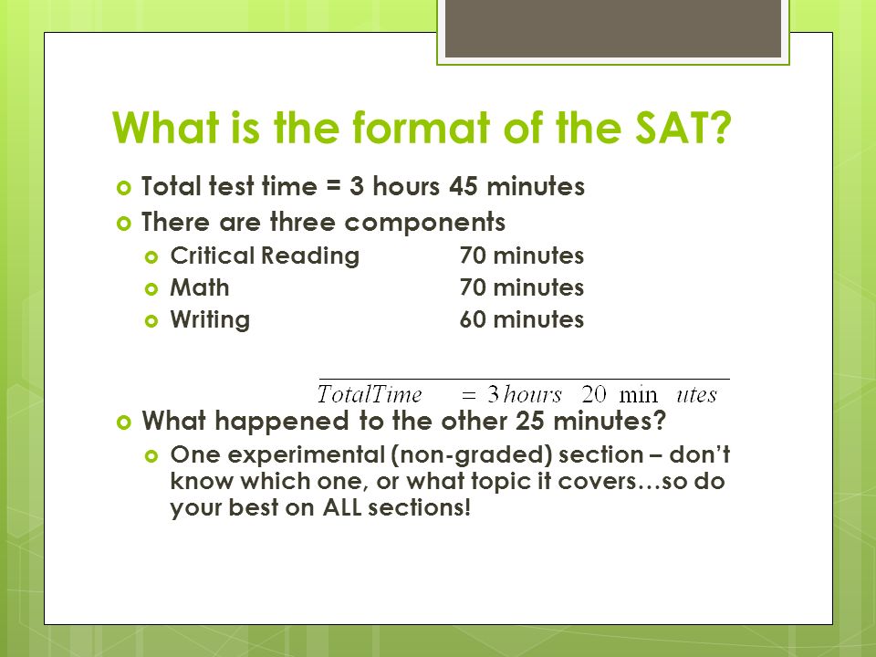 Introduction to the SAT. What is the SAT?  SAT = Scholastic Aptitude Test   The nation's most widely used college entrance exam  A standardized test.  - ppt download