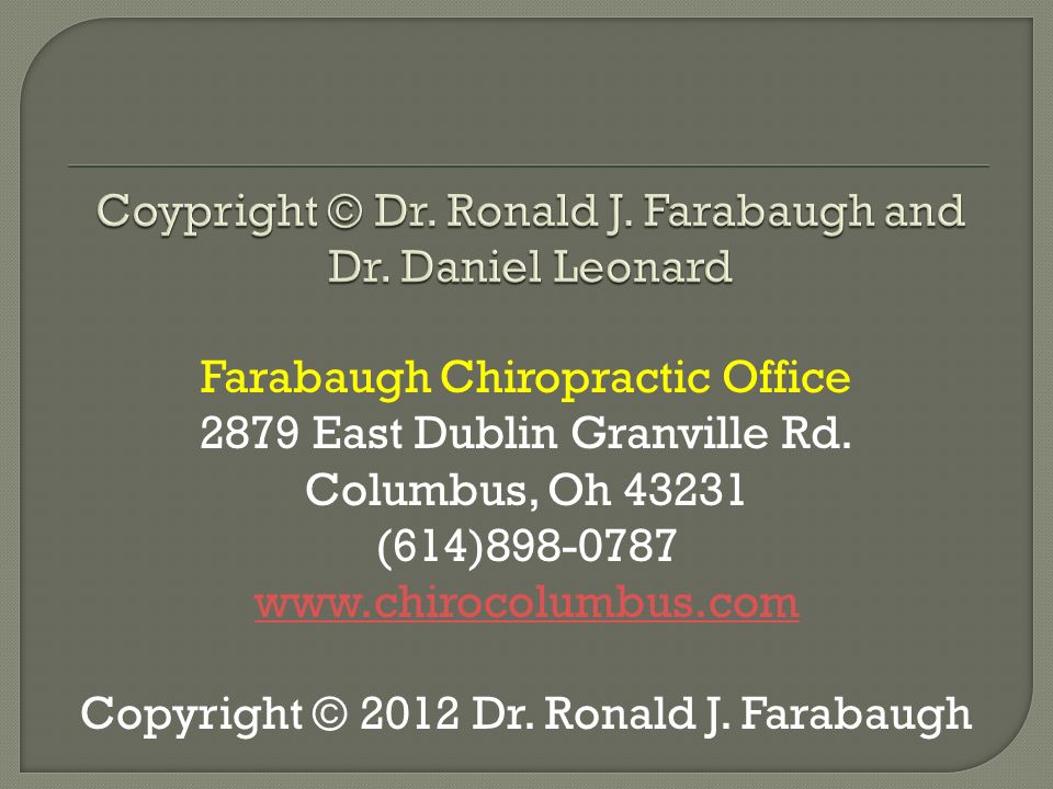 Farabaugh Chiropractic Office 2879 East Dublin Granville Rd.